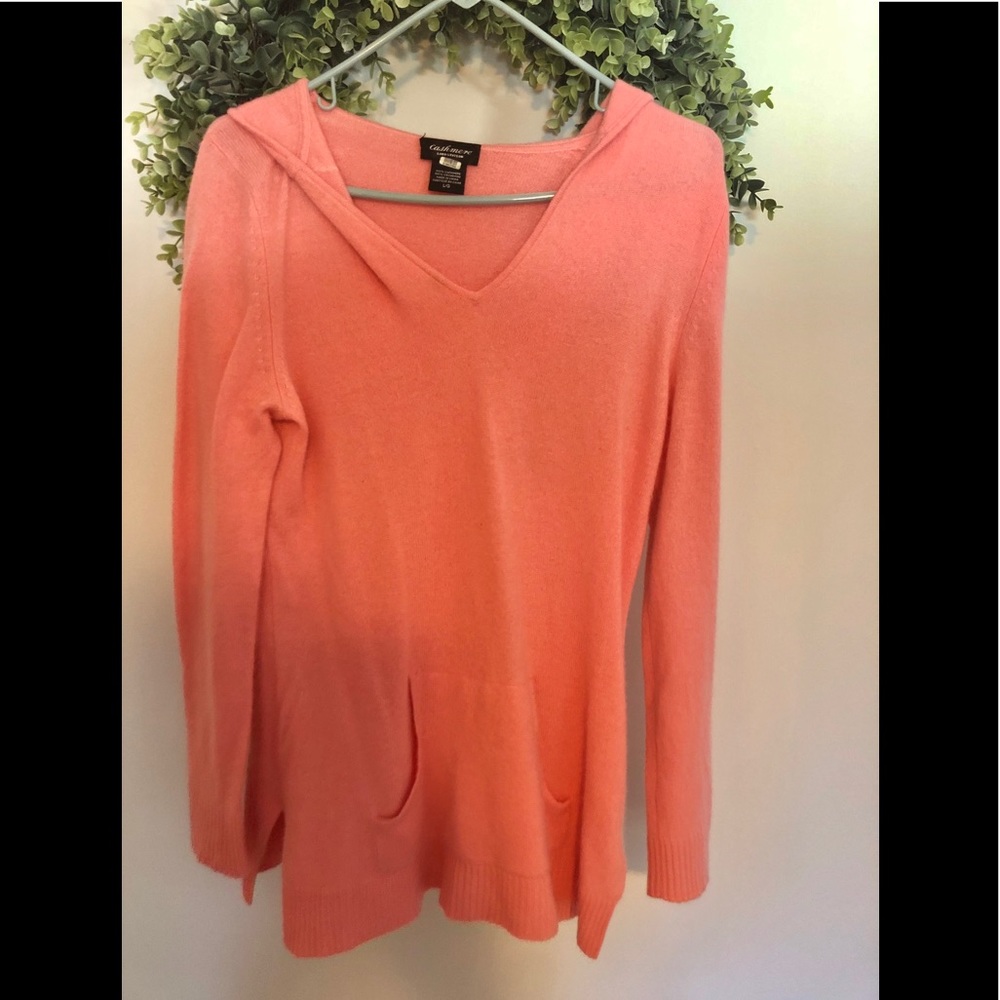 Coral Cashmere Hooded Sweater by Lord & Taylor